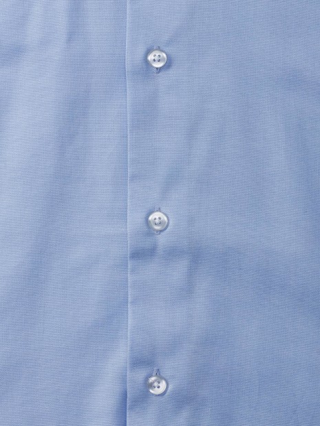 Chemises à personnaliser RUSSELL Chemise oxford cintrée manches courtes homme bleu oxford