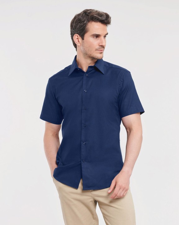 Chemise personnalisable RUSSELL MEN''S SHORT SLEEVE TAILORED OXFORD SHIRT