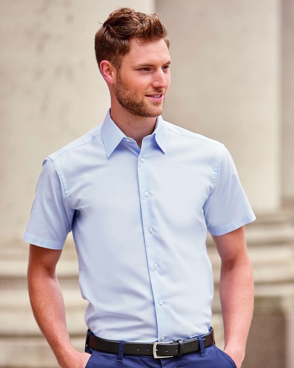 Chemise personnalisable RUSSELL MEN''S SHORT SLEEVE TAILORED OXFORD SHIRT