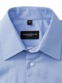 Chemises à personnaliser RUSSELL Chemise oxford cintrée manches courtes homme bleu oxford