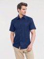 Chemises à personnaliser RUSSELL Chemise oxford cintrée manches courtes homme bright navy