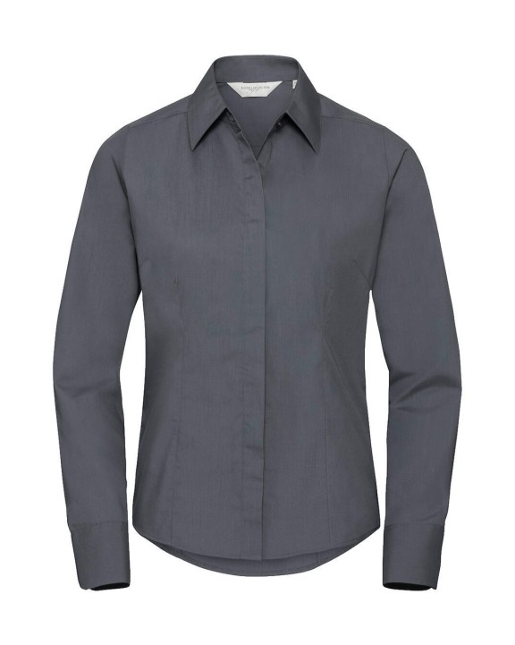 RUSSELL Ladies'' LS Fitted Poplin Shirt Hemd personalisierbar