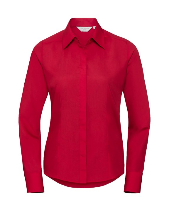 RUSSELL Ladies'' LS Fitted Poplin Shirt Hemd personalisierbar