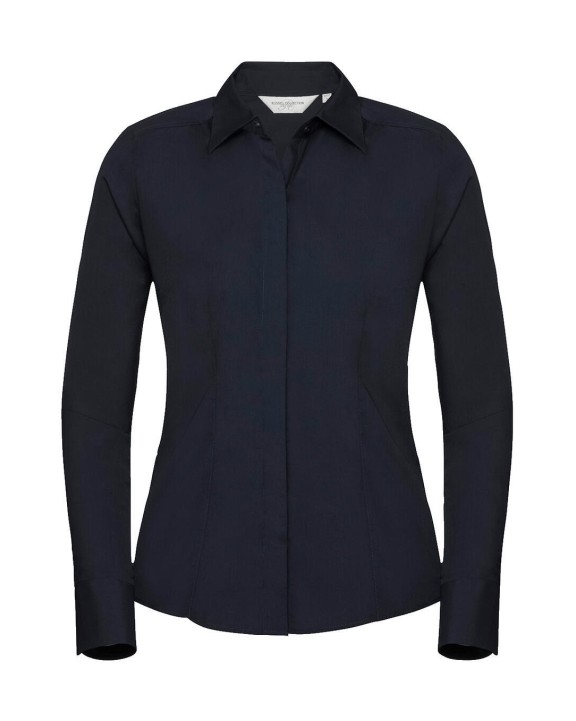 RUSSELL Ladies'' LS Fitted Poplin Shirt Hemd personalisierbar