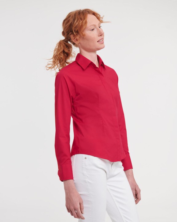 RUSSELL Ladies'' LS Fitted Poplin Shirt Hemd personalisierbar