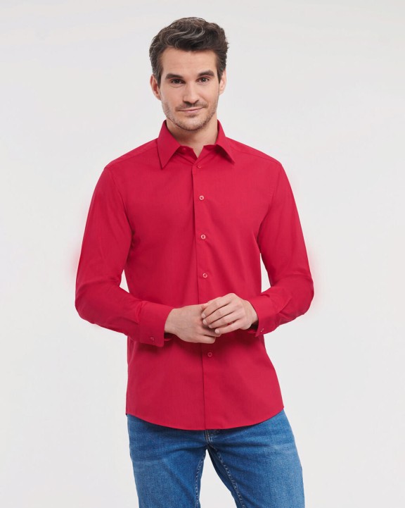 Hemd RUSSELL Tailored Poplin Shirt LS voor bedrukking &amp; borduring