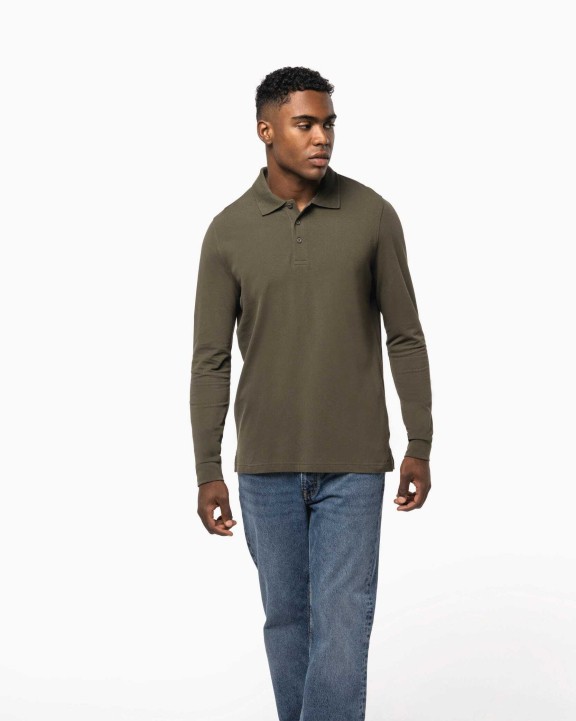 KARIBAN Herren Langarm Poloshirt Poloshirt personalisierbar