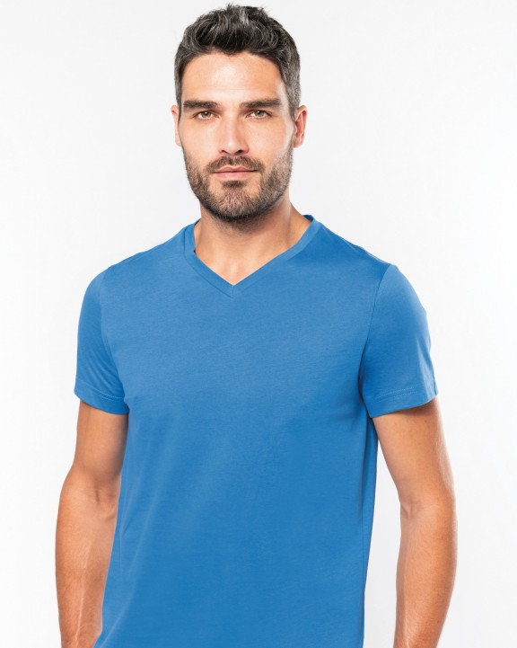 KARIBAN Men's short-sleeved V-neck T-shirt T-Shirt personalisierbar