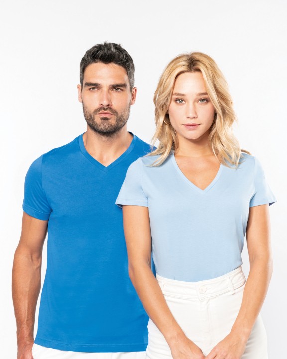 KARIBAN Men's short-sleeved V-neck T-shirt T-Shirt personalisierbar
