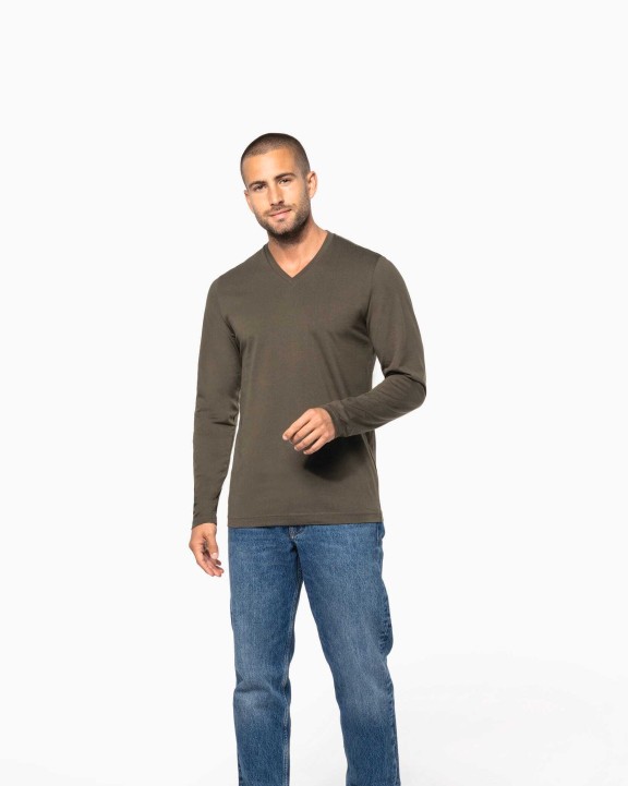 T-shirt personnalisable KARIBAN T-shirt col V manches longues