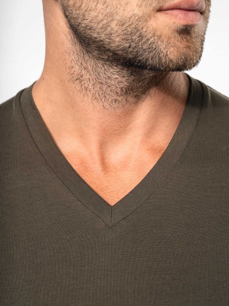 T-Shirts à personnaliser KARIBAN T-shirt col V manches longues homme 