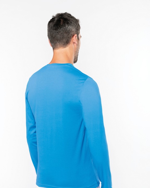 KARIBAN Men''s long-sleeved V-neck T-shirt T-Shirt personalisierbar