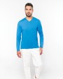 KARIBAN Men''s long-sleeved V-neck T-shirt T-Shirt personalisierbar