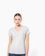KARIBAN Ladies'' short-sleeved V-neck T-shirt T-Shirt personalisierbar
