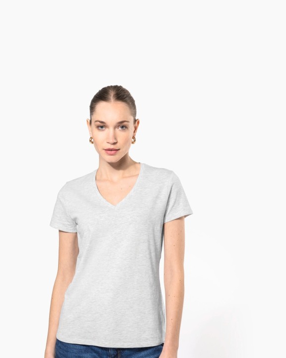 KARIBAN Ladies'' short-sleeved V-neck T-shirt T-Shirt personalisierbar