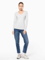 T-Shirts à personnaliser KARIBAN T-shirt col V manches longues femme 