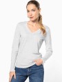 T-Shirts à personnaliser KARIBAN T-shirt col V manches longues femme 