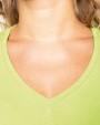 T-shirt KARIBAN Dames t-shirt V-hals lange mouwen voor bedrukking &amp; borduring