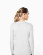 T-shirt KARIBAN Dames t-shirt V-hals lange mouwen voor bedrukking &amp; borduring