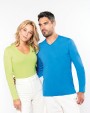 T-shirt KARIBAN Dames t-shirt V-hals lange mouwen voor bedrukking &amp; borduring
