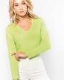 KARIBAN Ladies' long sleeve V-neck T-shirt T-Shirt personalisierbar