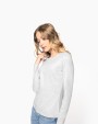 T-shirt KARIBAN Dames T-shirt ronde hals lange mouwen voor bedrukking &amp; borduring