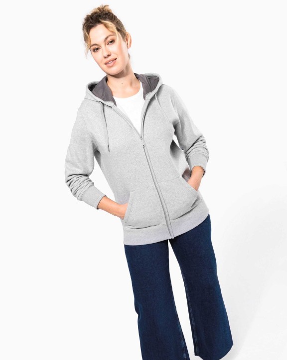KARIBAN Kapuzensweatshirt mit Reißverschluss Sweatshirt personalisierbar