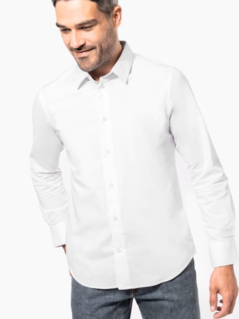 Chemises à personnaliser KARIBAN Chemise coton / élasthanne manches longues homme 