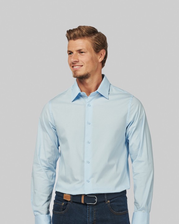 Chemise personnalisable KARIBAN Chemise coton / élasthanne manches longues homme