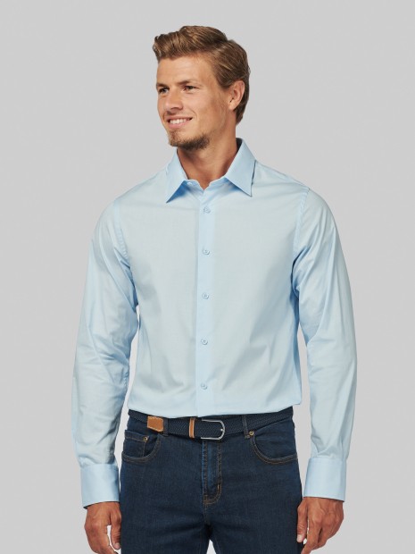 Chemises à personnaliser KARIBAN Chemise coton / élasthanne manches longues homme 