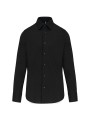 KARIBAN Chemise coton / élasthanne manches longues homme noir personnalisable