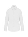 KARIBAN Chemise coton / élasthanne manches longues homme blanc personnalisable