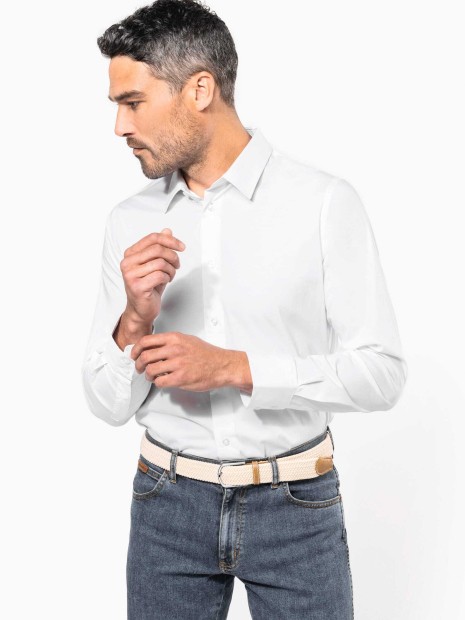 Chemises à personnaliser KARIBAN Chemise coton / élasthanne manches longues homme 