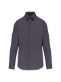KARIBAN Chemise coton / élasthanne manches longues homme zinc personnalisable