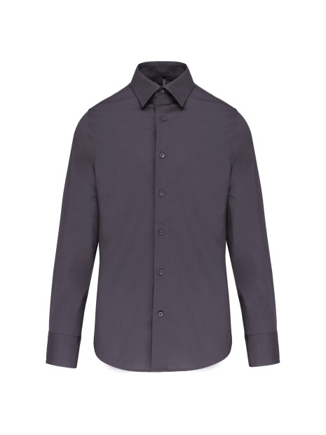 KARIBAN Chemise coton / élasthanne manches longues homme zinc personnalisable
