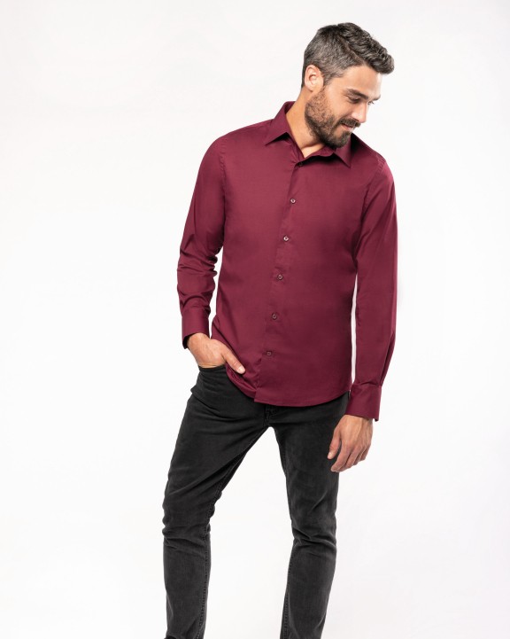 Chemise personnalisable KARIBAN Chemise coton / élasthanne manches longues homme