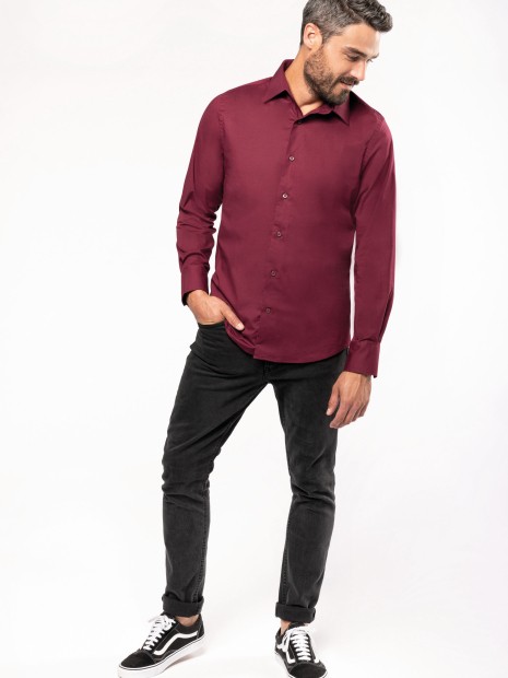 Chemises à personnaliser KARIBAN Chemise coton / élasthanne manches longues homme 