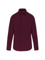 KARIBAN Chemise coton / élasthanne manches longues homme vin personnalisable