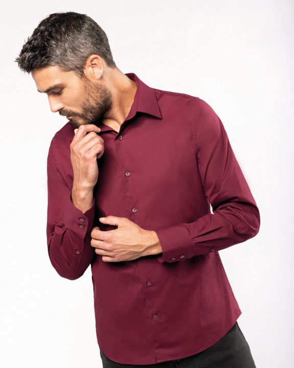 Chemise personnalisable KARIBAN Chemise coton / élasthanne manches longues homme
