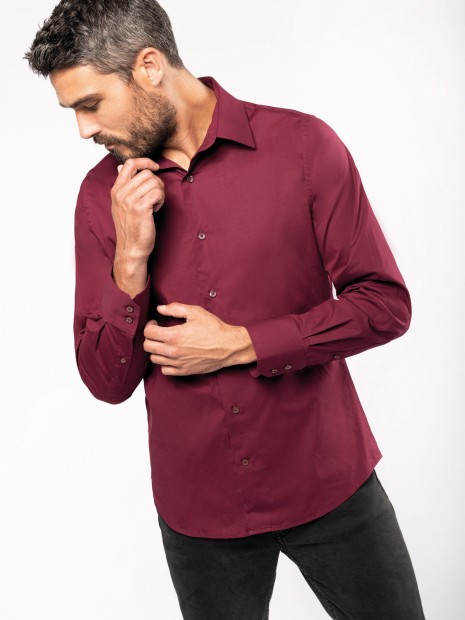 Chemises à personnaliser KARIBAN Chemise coton / élasthanne manches longues homme 