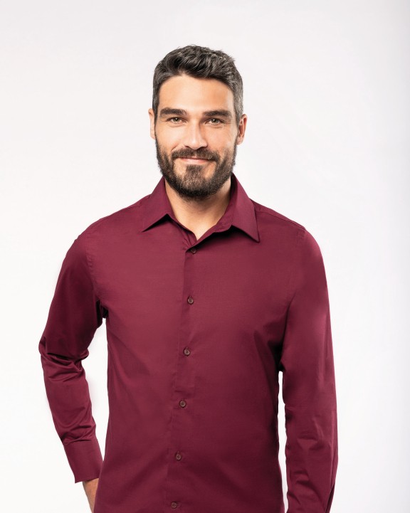 Chemise personnalisable KARIBAN Chemise coton / élasthanne manches longues homme