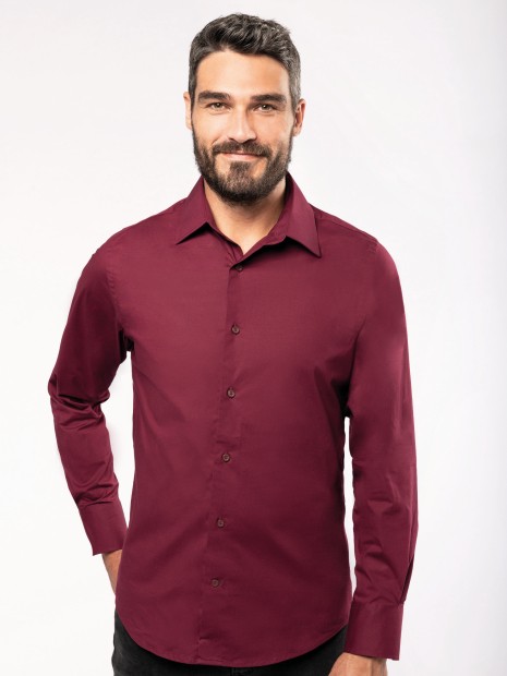 Chemises à personnaliser KARIBAN Chemise coton / élasthanne manches longues homme 