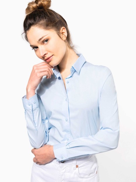 Chemises à personnaliser KARIBAN Chemise coton / élasthanne manches longues femme 