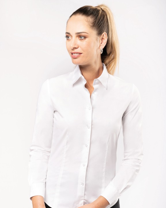 Chemise personnalisable KARIBAN Chemise coton / élasthanne manches longues femme