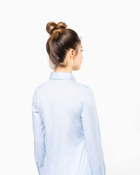KARIBAN Damen Stretchbluse Langarm Hemd personalisierbar