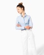 KARIBAN Damen Stretchbluse Langarm Hemd personalisierbar