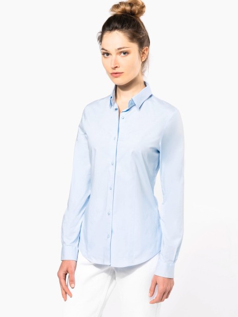 Chemises à personnaliser KARIBAN Chemise coton / élasthanne manches longues femme 