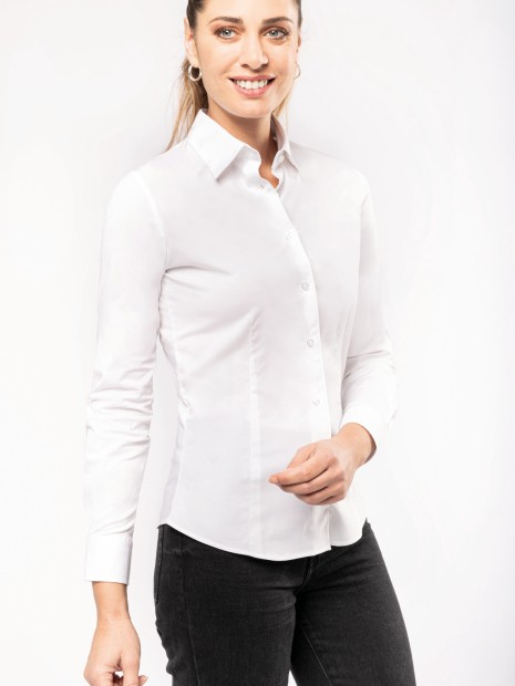 Chemises à personnaliser KARIBAN Chemise coton / élasthanne manches longues femme 