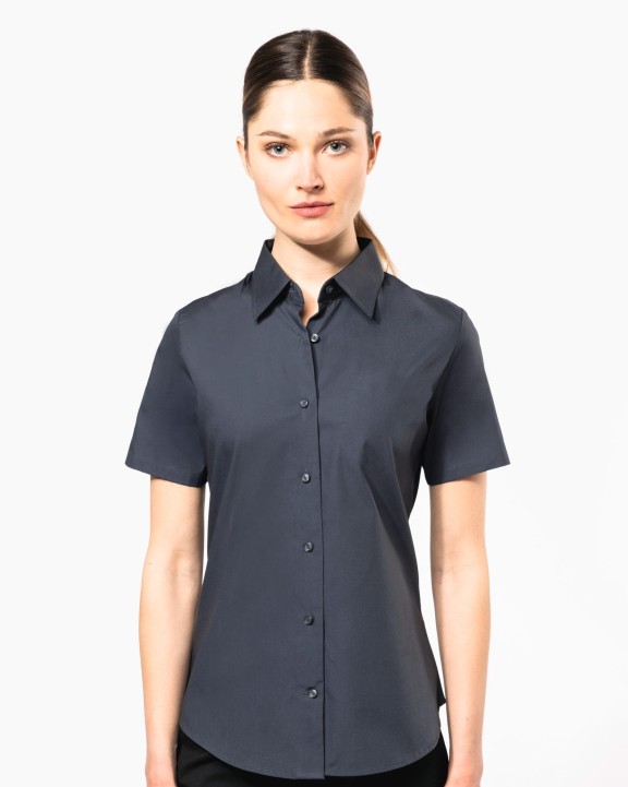 Chemise personnalisable KARIBAN Chemise coton / élasthanne manches courtes femme
