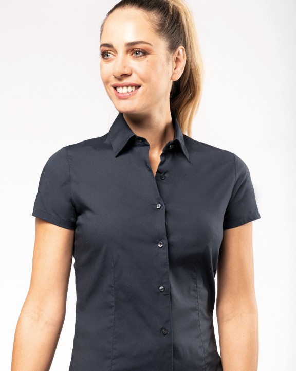 Chemise personnalisable KARIBAN Chemise coton / élasthanne manches courtes femme